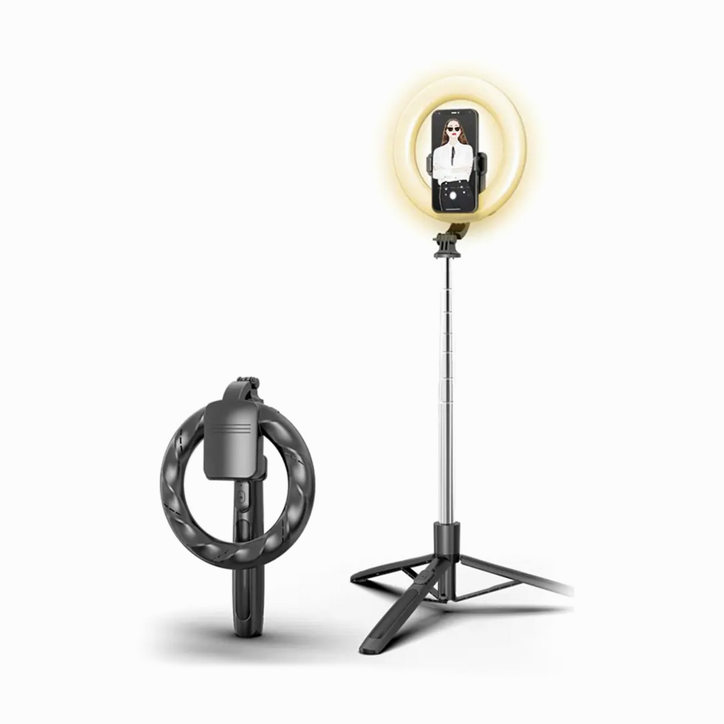 USAMS PHONE STAND WITH LED TRIPOD LAMP black