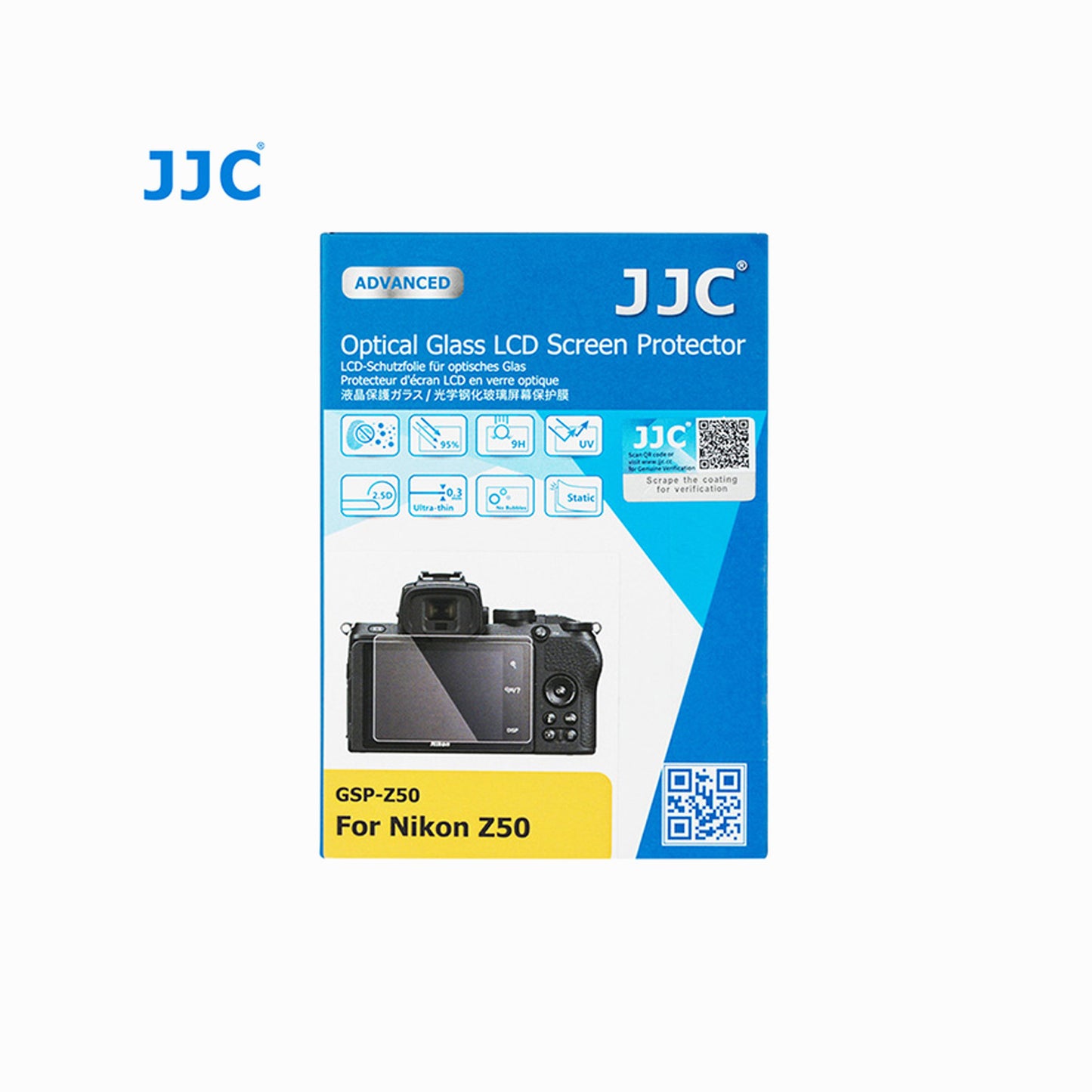 JJC Ultra-Thin LCD Glass Screen Protector for Nikon Z50 Camera
