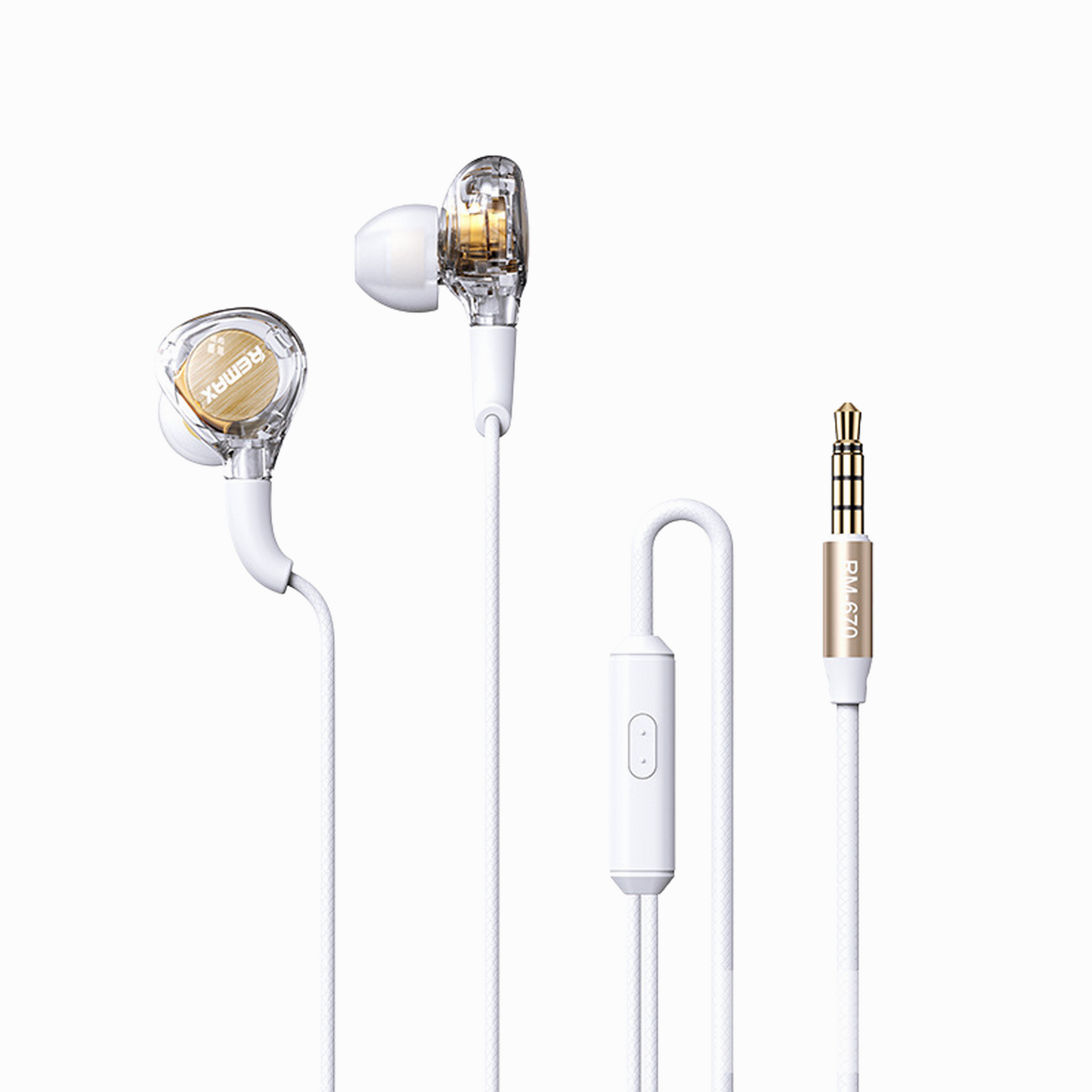 REMAX Wired Earphone for Music and Call RM-670 WHITE