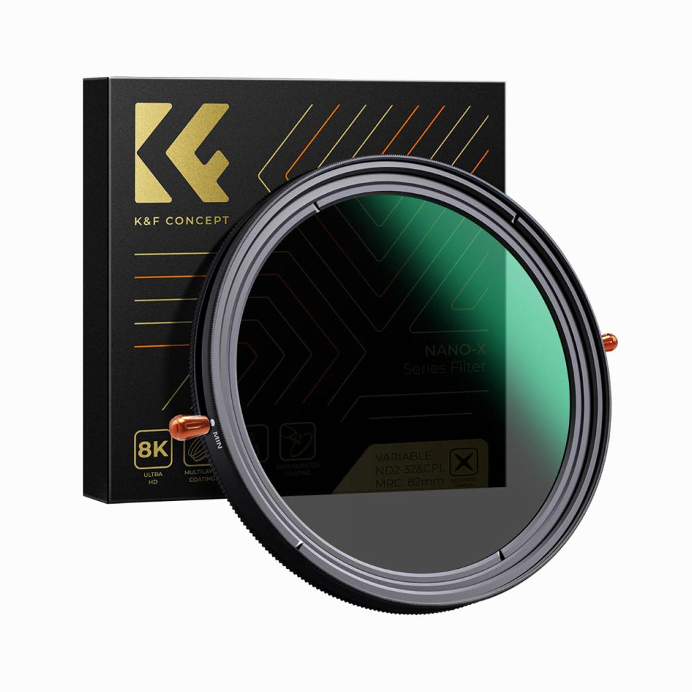 K&F Concept 49mm ND2-32 (1-5 Stop) Variable ND Filter and CPL Circular Polarizing Filter 2 in 1 for Camera Lens No X Spot Weather Sealed Nano-Xcel (KF01.1319V1)