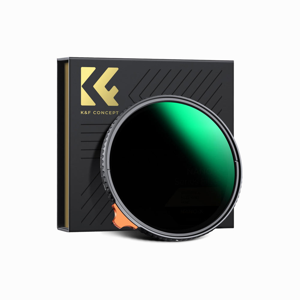 K&F Concept 82mm Variable ND Filter ND2-400 (1-9 Stop) Lens Filter Nano-Xcel Series (KF01.1466)