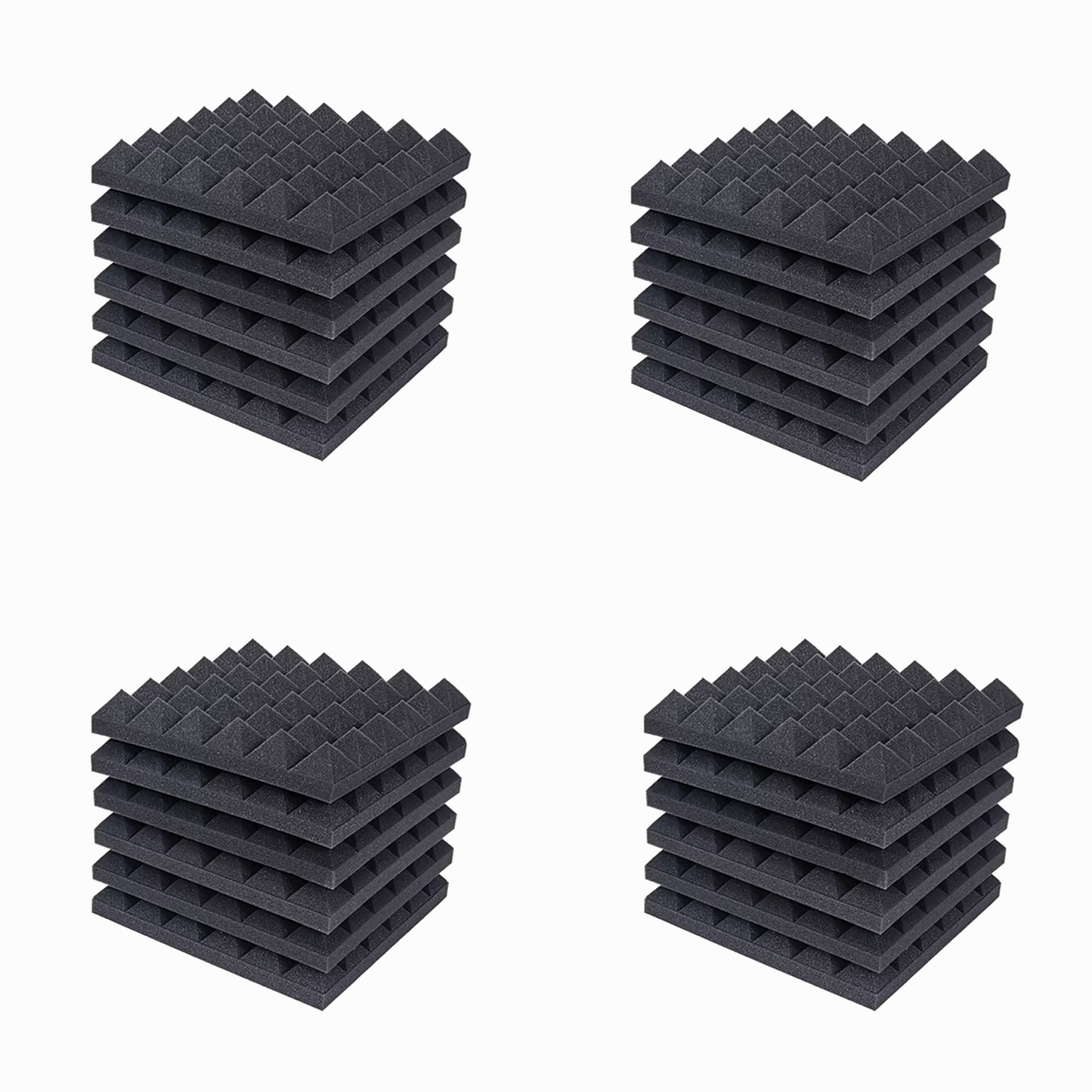 Acoustic Sound Foam Panels, 24 Pack 2" X 12" X 12" Soundproofing Treatment Studio Wall Padding Sound Absorbing Fireproof