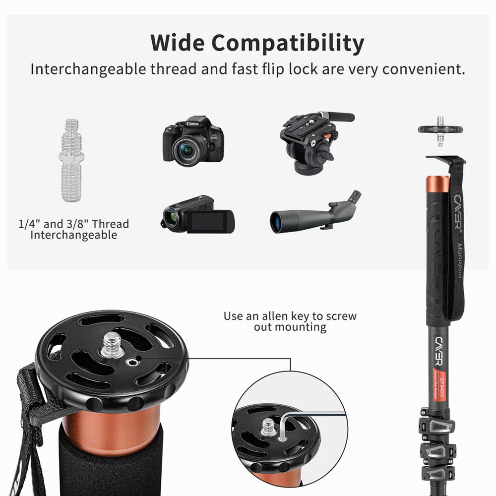 CAYER AF34DV ALUMINIUM MONOPOD