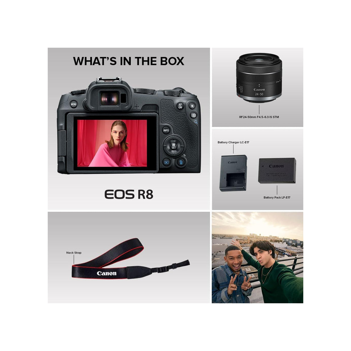 Canon EOS R8 Mirrorless Camera with RF 24-50mm f/4.5-6.3 is STM Lens, Black