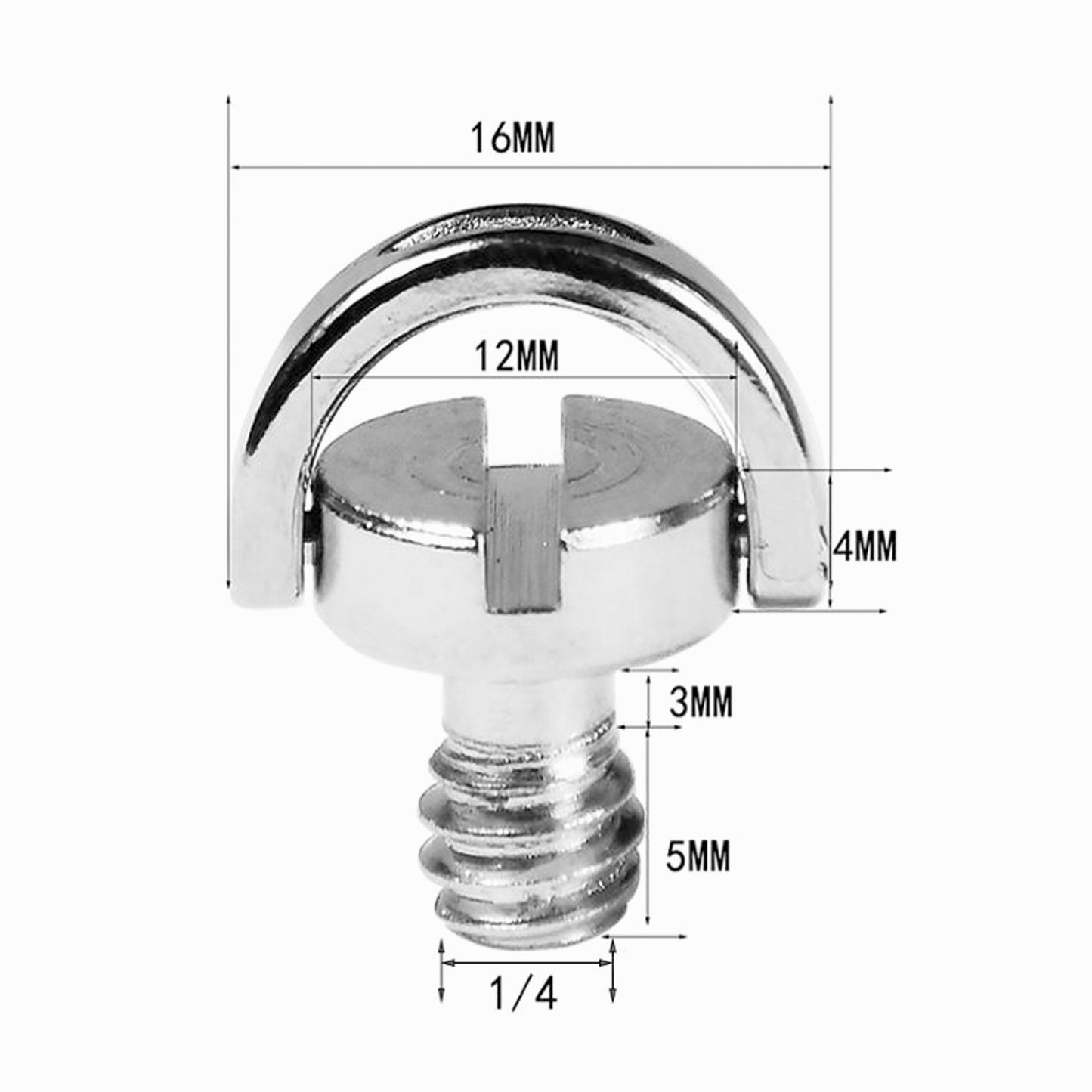 Stainless Steel Camera Mounting Screw with D Shaft D-ring 1/4 Mounting Screw DS007