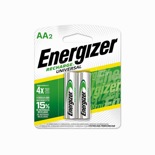Energizer Rechargeable Battery, AA, 2 Pcs