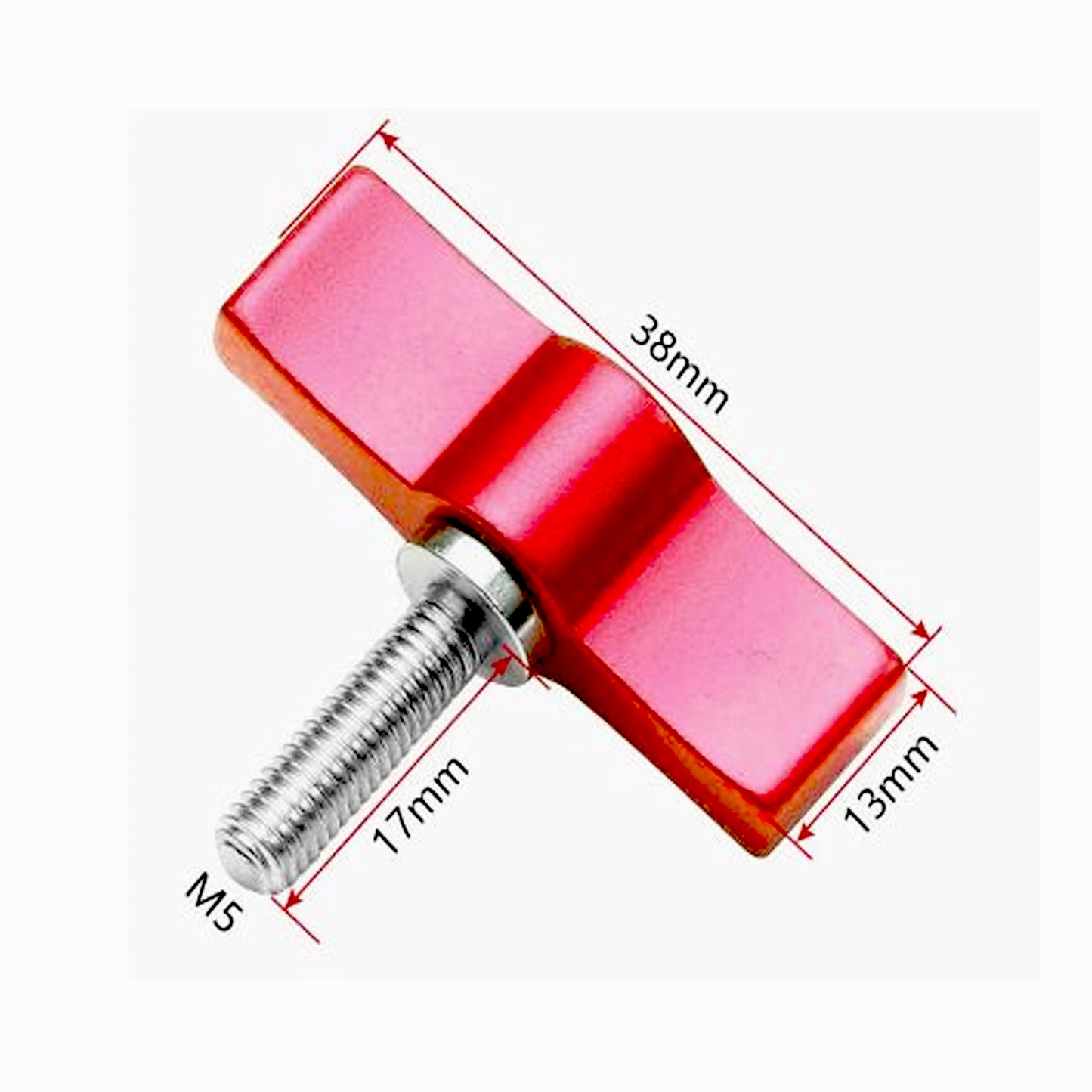 T- Type Aluminum Head Thumb Screw Red-GP-175