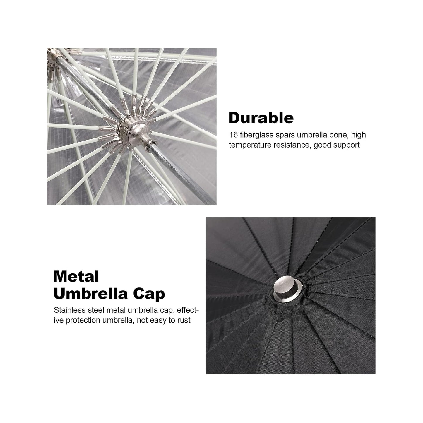 Godox UB-130S silver parabolic umbrella with diffuser