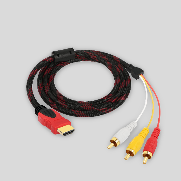 Buy HDMI-3RCA HDMI Male to RCA Braided cable Online Qatar