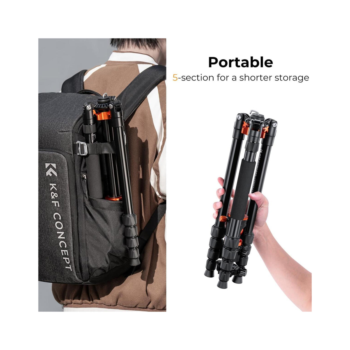 K&F Concept 67″ Overhead Aluminium Camera Tripod with Monopod-KF09.085V7