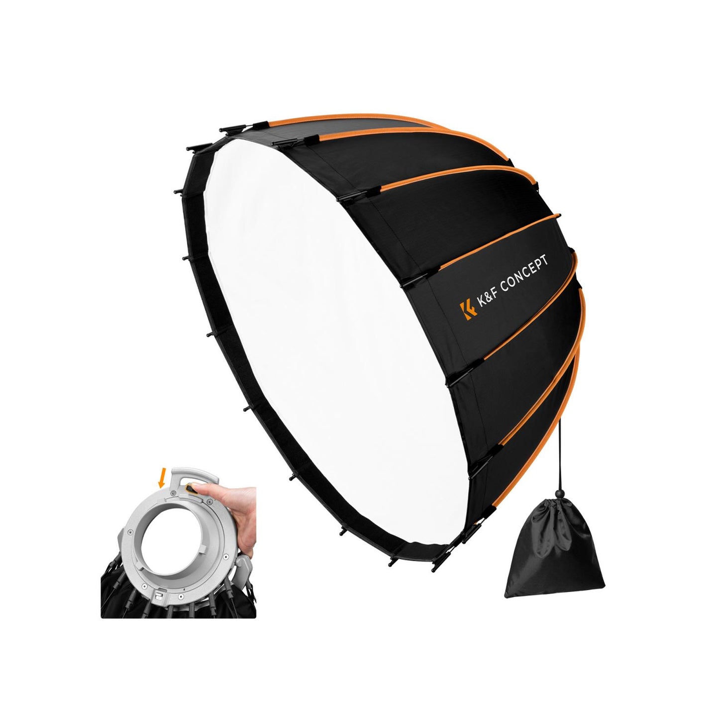 K&F Concept 60cm Quick-Release Bowens Mount Softbox with Grid-KF18.0019
