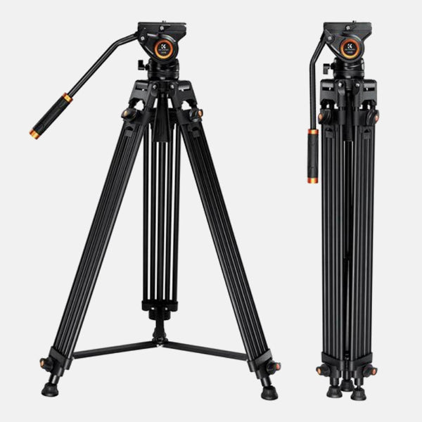 K&F Concept VA18 + VH081 Aluminum Alloy K&F Camera Video Tripod with Panorama Fluid Hydraulic Billhead
