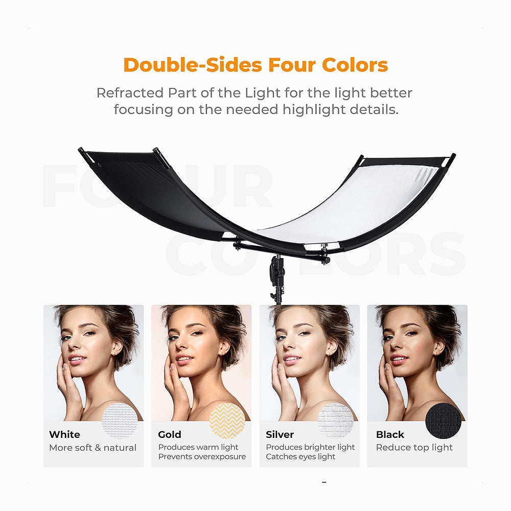 K&F CONCEPT Curved Reflector U-Shape Reflector 180x60cm SKU: KF18.0012