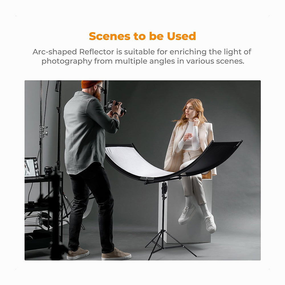 K&F CONCEPT Curved Reflector U-Shape Reflector 180x60cm SKU: KF18.0012