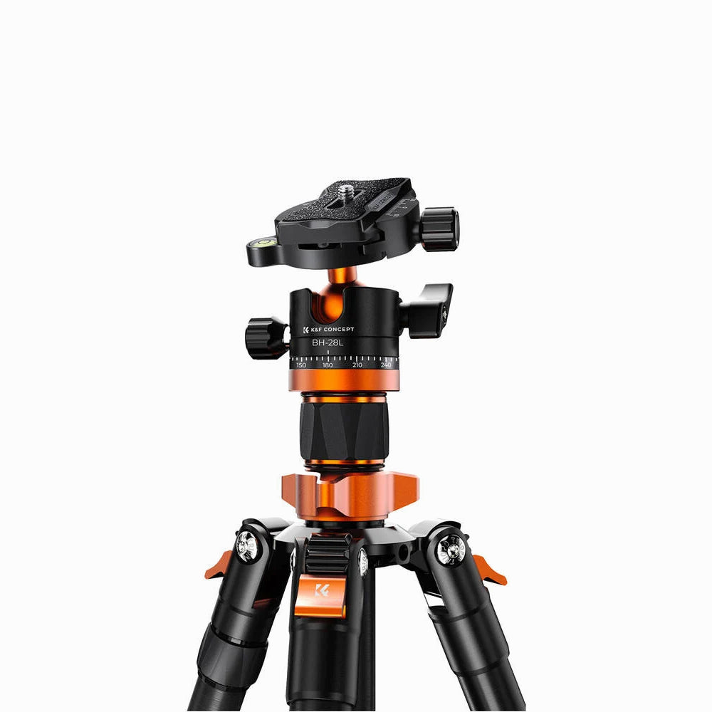 K&F CONCEPT K254A3+BH-28L KF09.089V1 Ball Head Quick Release Plate DSLR Tripod Aluminum Camera Tripod