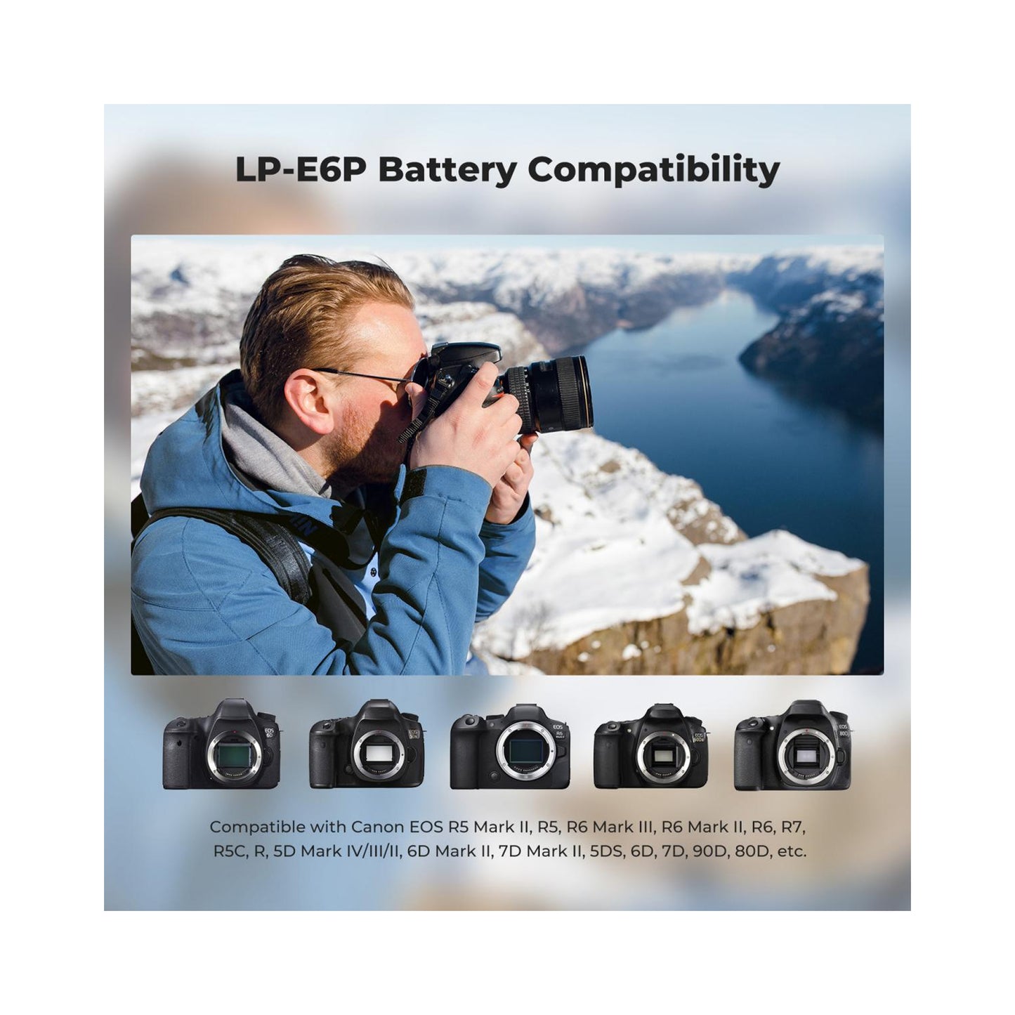 K&F Concept LP-E6P 2520mAh USB-C Camera Battery for Canon – KF28.0131