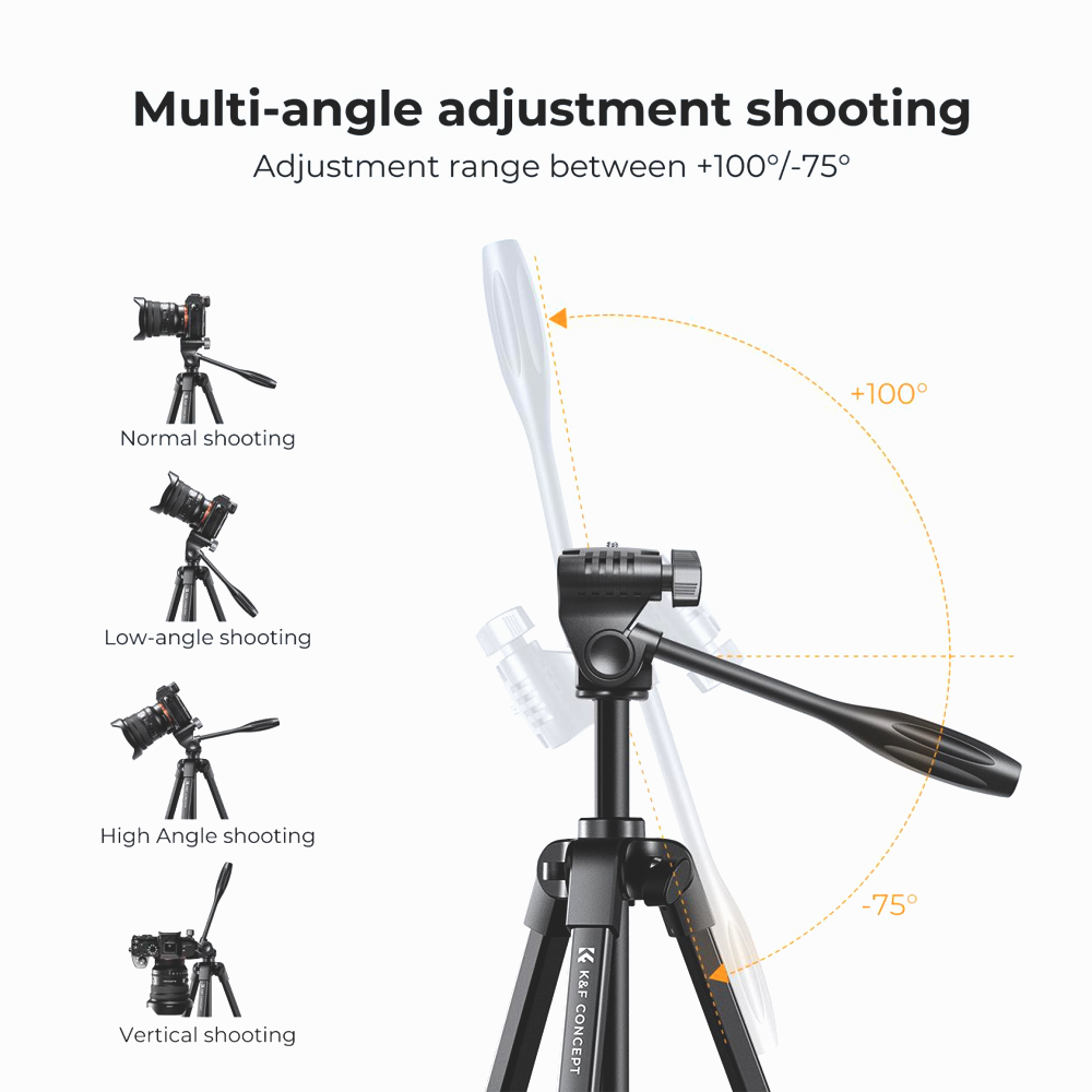 K&F Concept-KF09.125Aluminum Travel Tripod with Bluetooth Remote-S174A1
