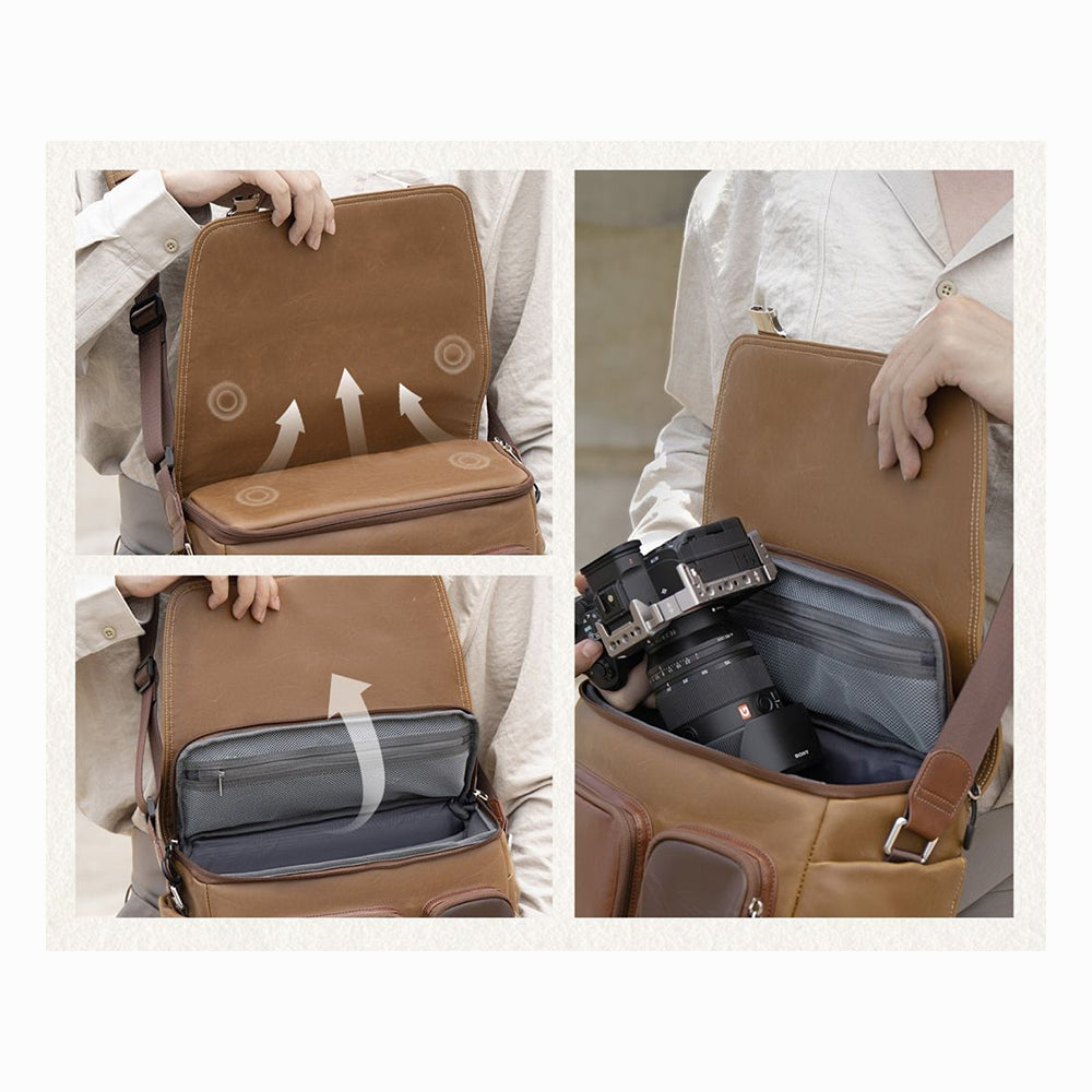 K&F Concept 10L Urban Wander Camera Shoulder/Sling Bag-Classic Color (Gravel White)KF13.142V2