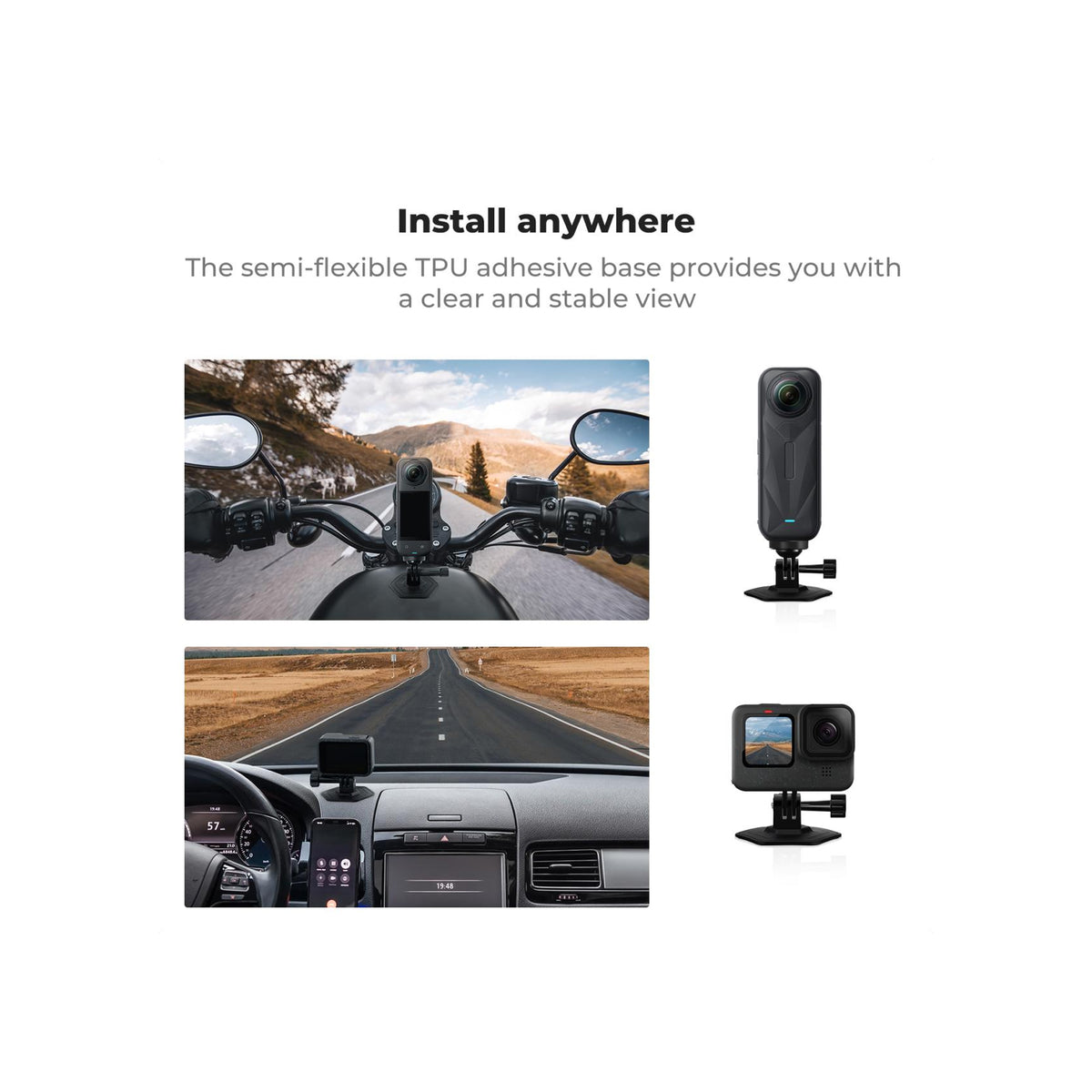 K&F Concept 2-Pack Flexible Adhesive Helmet Mount for Action Cameras – KF31.053