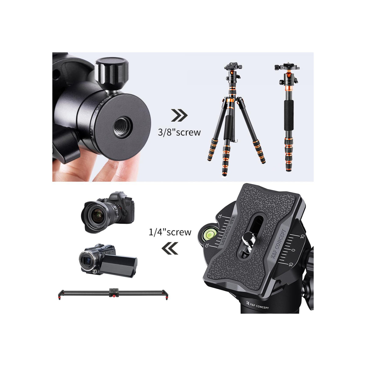 K&F Concept 25mm Tripod Ball Head with Quick Release Plate – 8kg – KF31.029V3