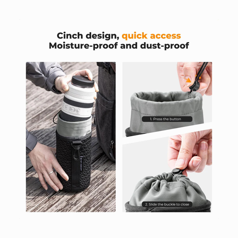 K&F Concept 4 Pack Camera Lens Pouch Case, Protective Lens Bag-KF13.204