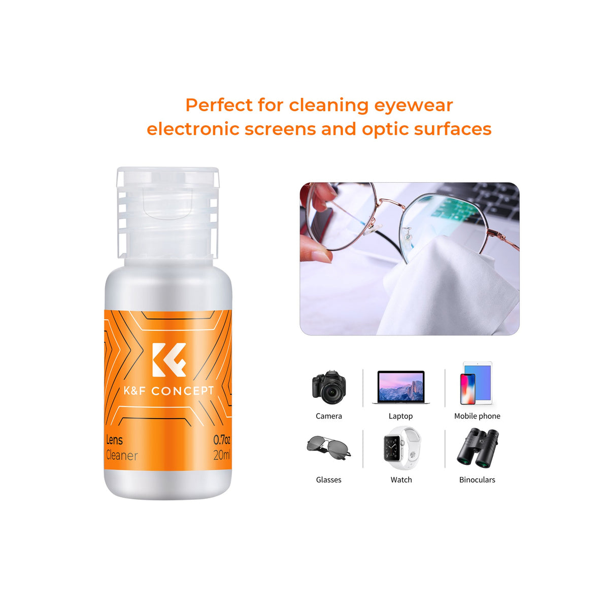 K&F Concept Camera Sensor & Lens Cleaning Liquid 20ml – SKU.1699
