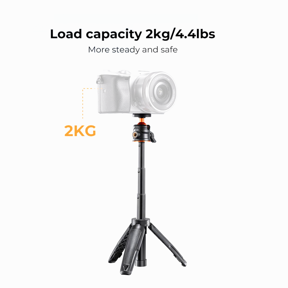 K&F Concept KF09.128V3 Cell Phone Tripod MS02 34cm phone tripod with remote Black Orange