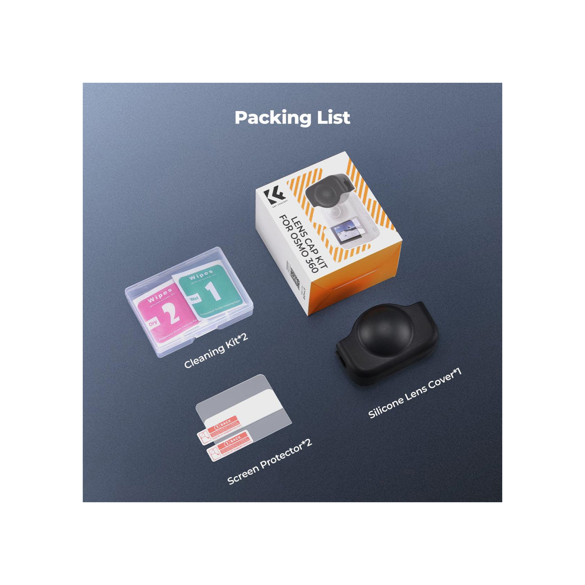 K&F Concept Screen Protector & Lens Cover Kit for DJI Osmo 360 – KF12.0013