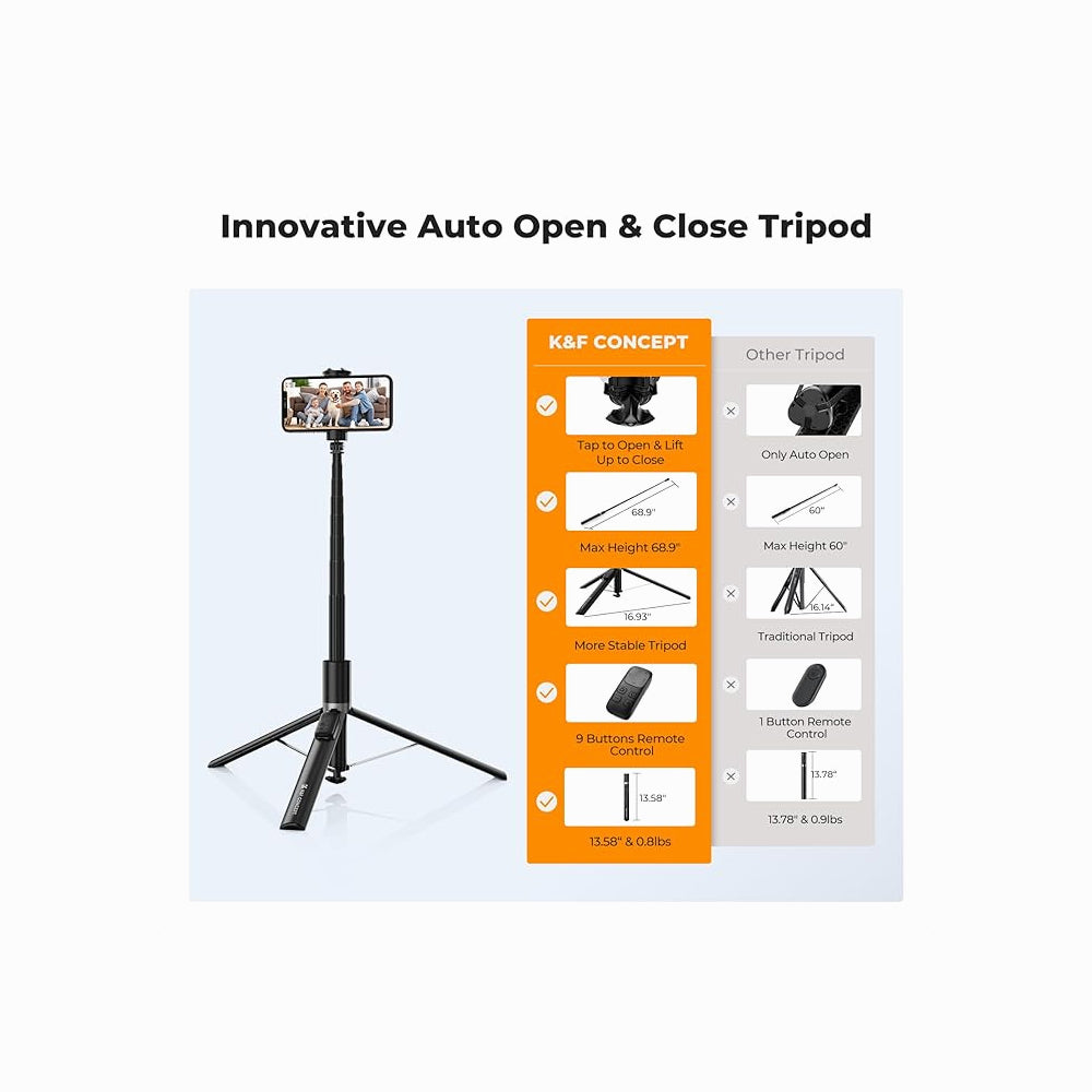K&F Concept Selfie Stick for phones Black-KF15.0002