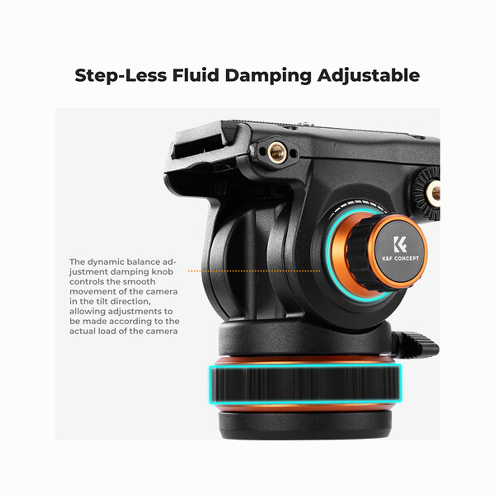 K&F Concept VA3 Heavy-Duty Aluminum Tripod with BV20 Fluid Head