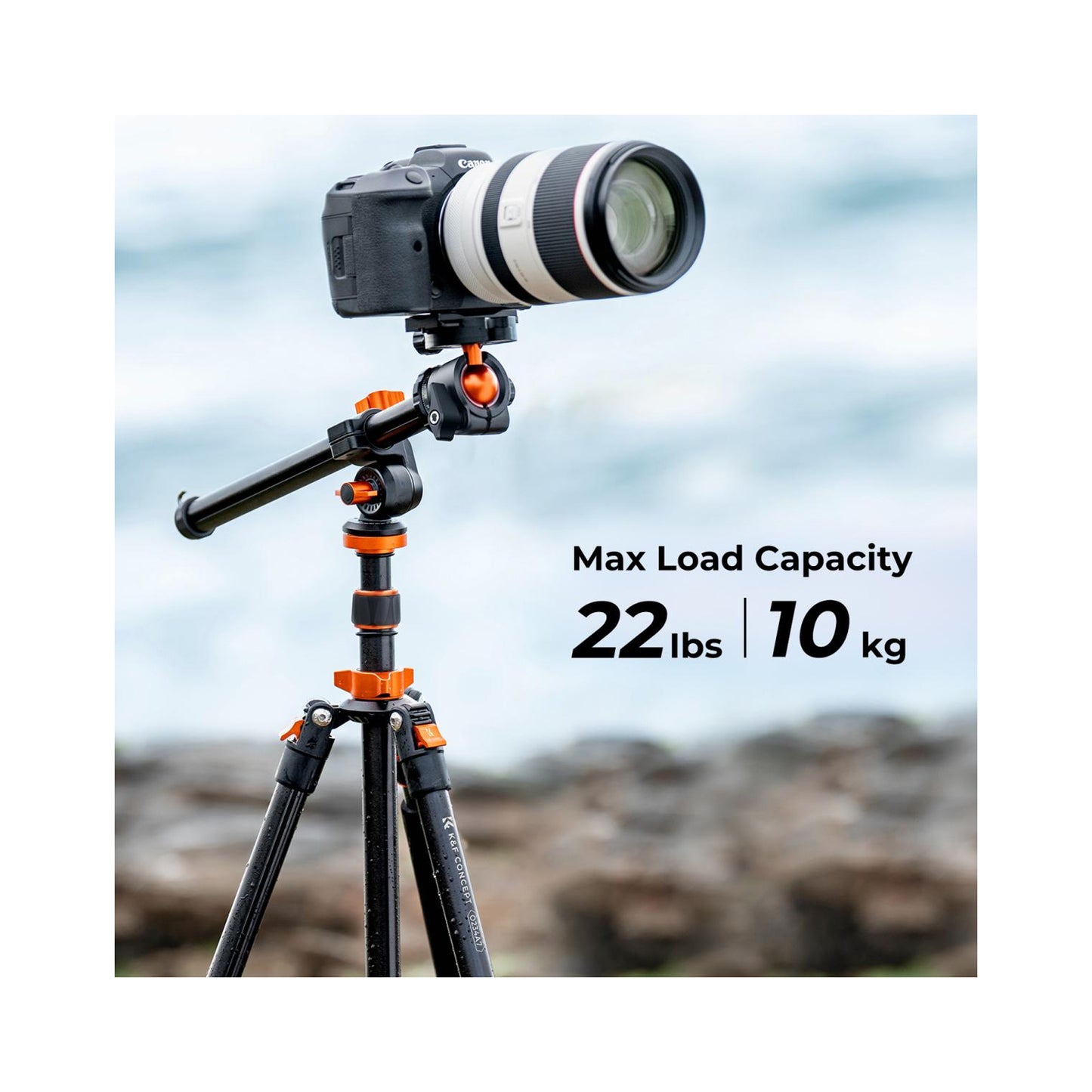 K&F CONCEPT K234A7 Aluminum Tripod + BH-28L Ball Head + S210 Cross Column (KF09.087V6)
