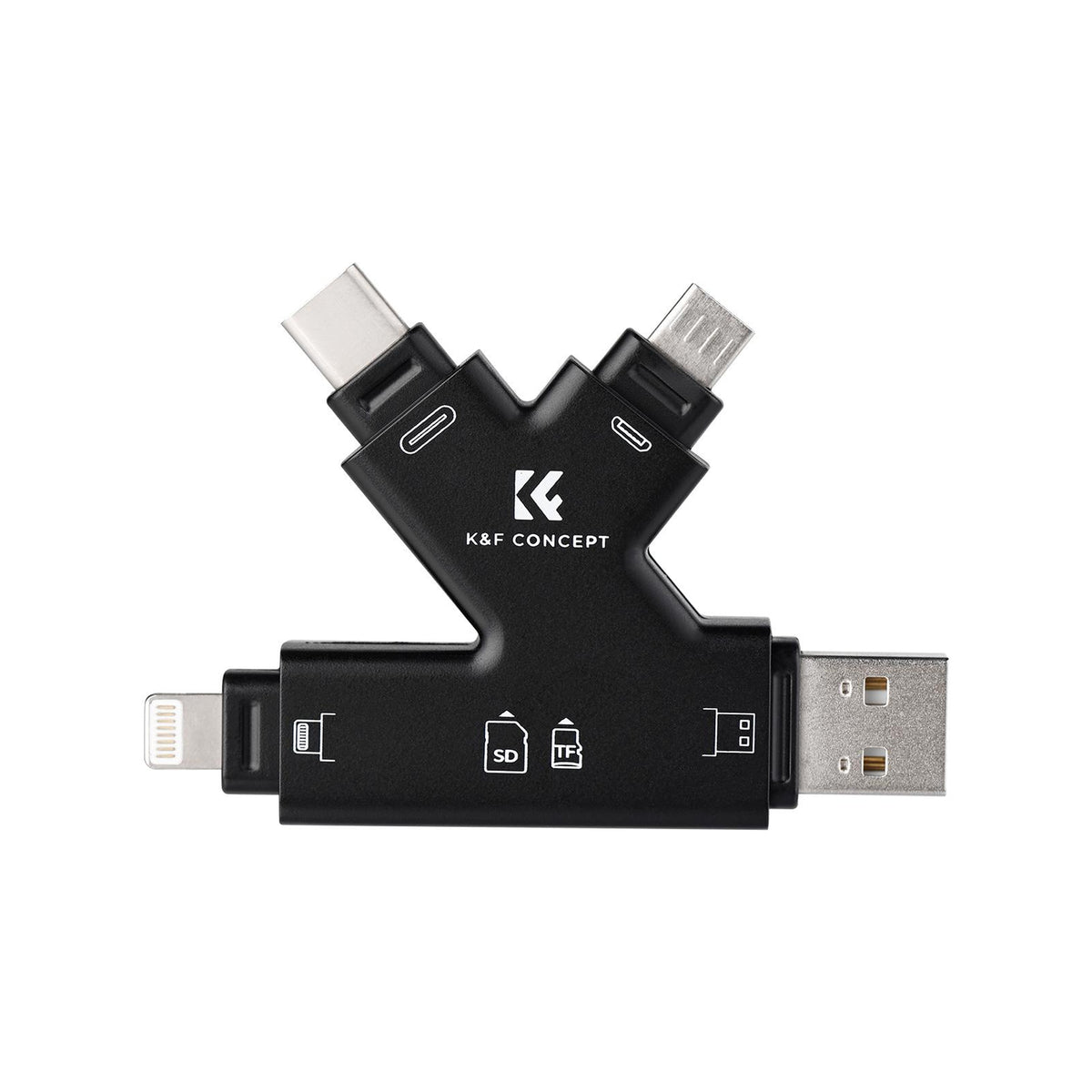 K&F CONCEPT SD Card Reader for iPhone/iPad/Android/Mac/Computer/Camera, 4 in 1 Micro SD Card Reader (KF42.0006)
