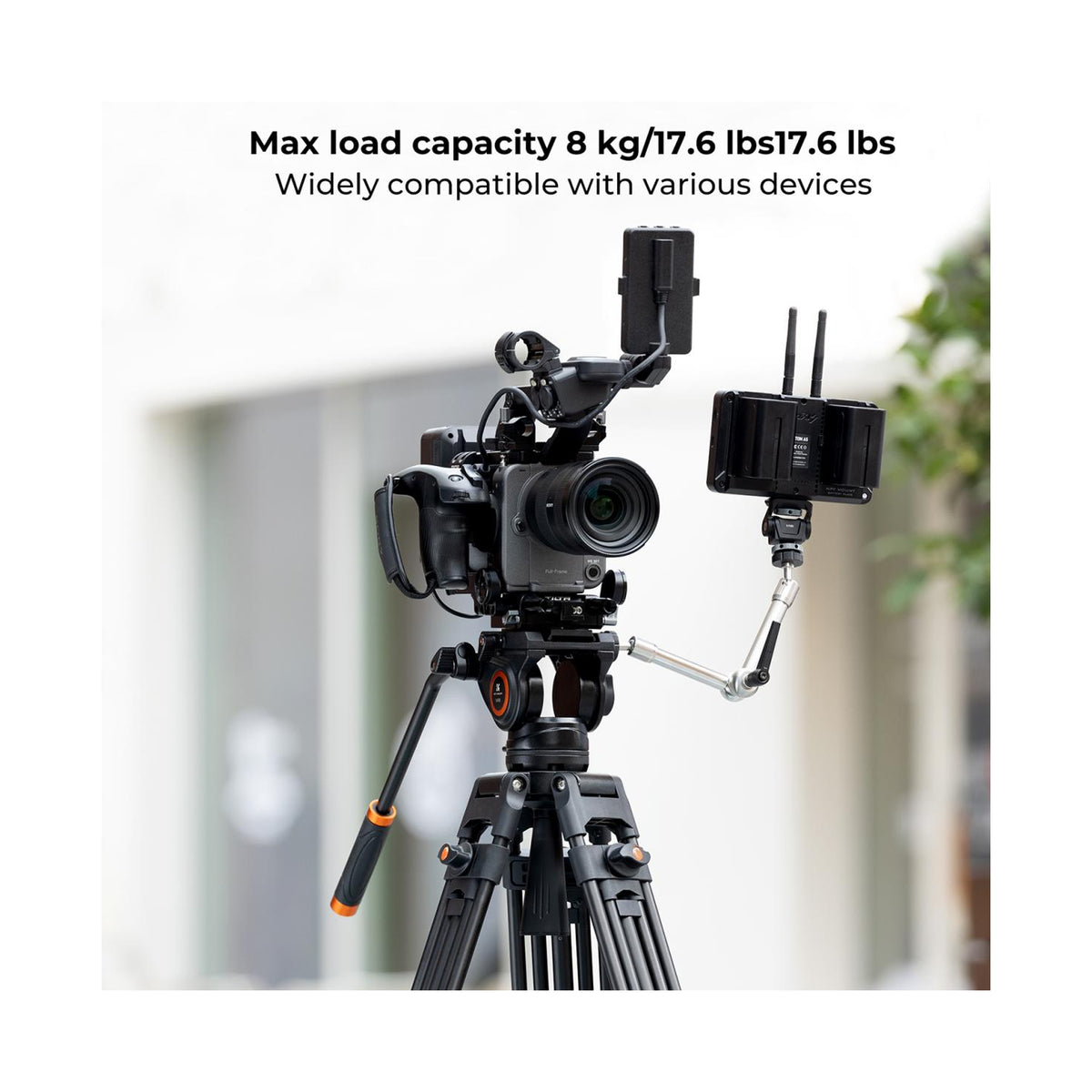 K&F Concept VA18 + VH081 Aluminum Alloy K&F Camera Video Tripod with Panorama Fluid Hydraulic Billhead (KF09.121)