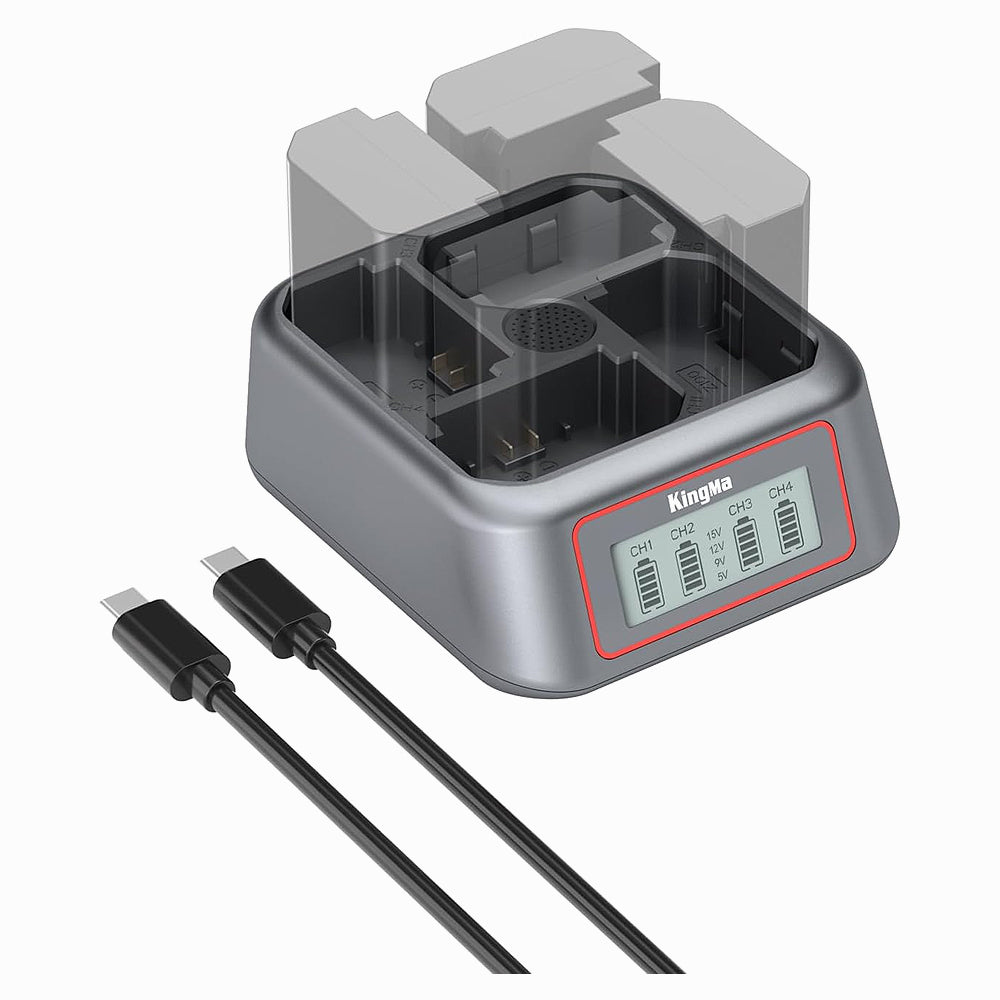 KingMa 4-Slot USB-C Fast Battery Charger For The Sony NP-FZ100