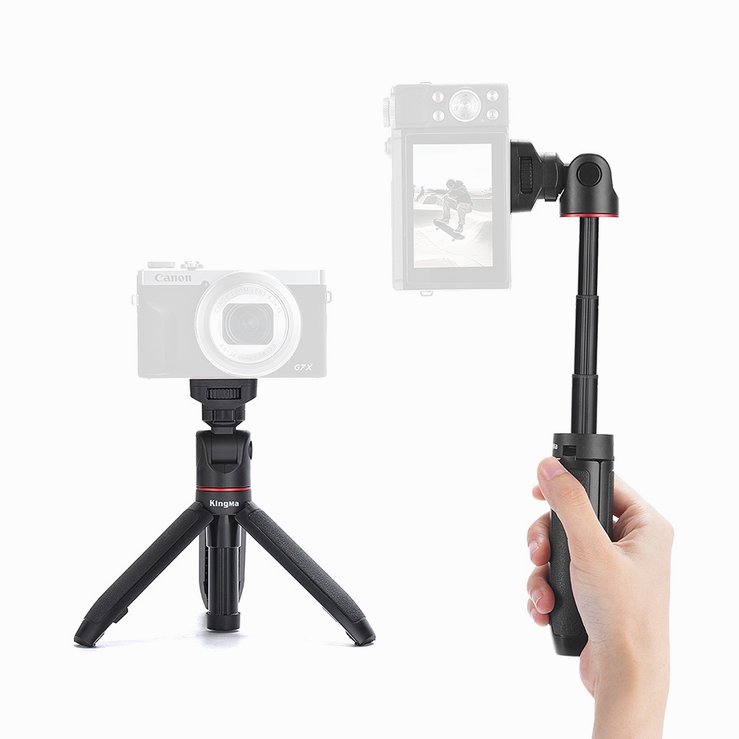 KingMa BM-SR2 Extendable Selfie Stick Tripod Vlogging Handle Grip for Smartphone Camera Vlogging