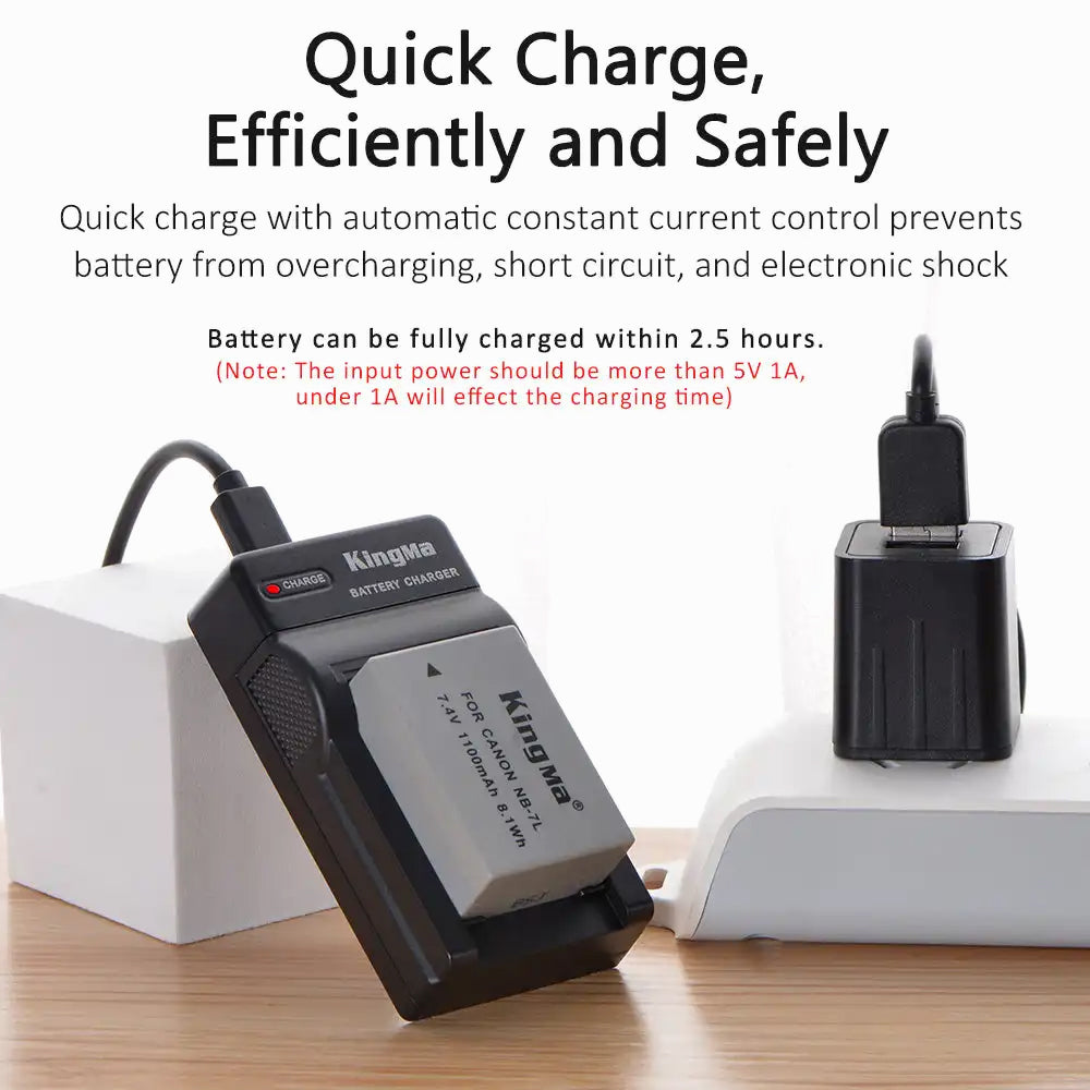 KingMa NB-7L 1100mAh Battery and USB Charger