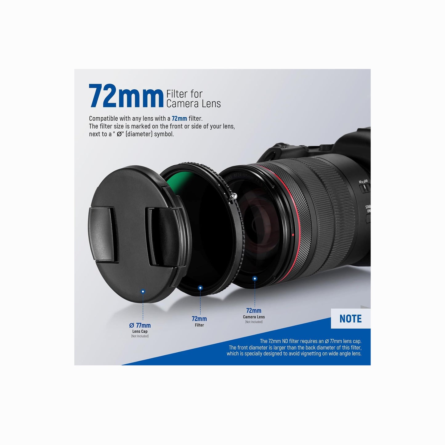 NEEWER 72 mm 2-in-1 MRC HD Variable ND2–ND32 & CPL Lens Filter