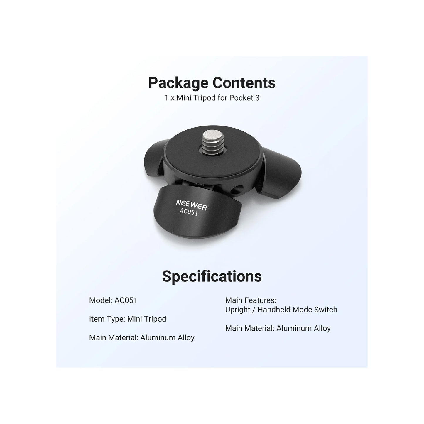 NEEWER AC051 Mini Tripod Compatible with DJI Osmo Pocket 3/4