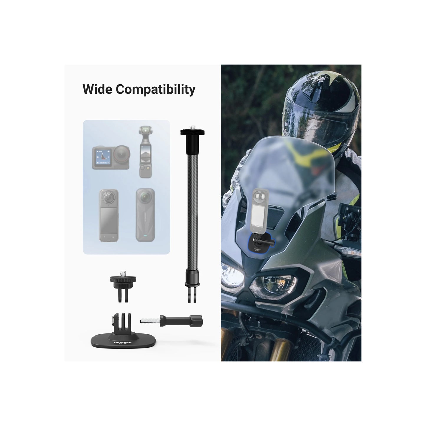 NEEWER AC060 Flexible Helmet Mount for Action Camera