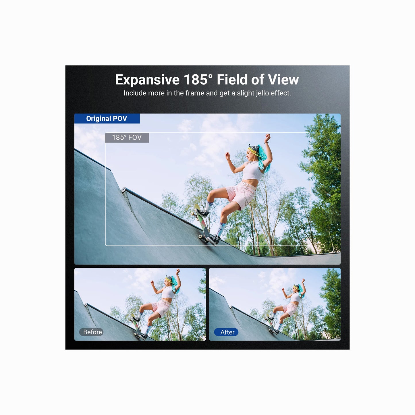 NEEWER Wide Angle Lens for DJI Osmo Action 6-FL-B52 185°