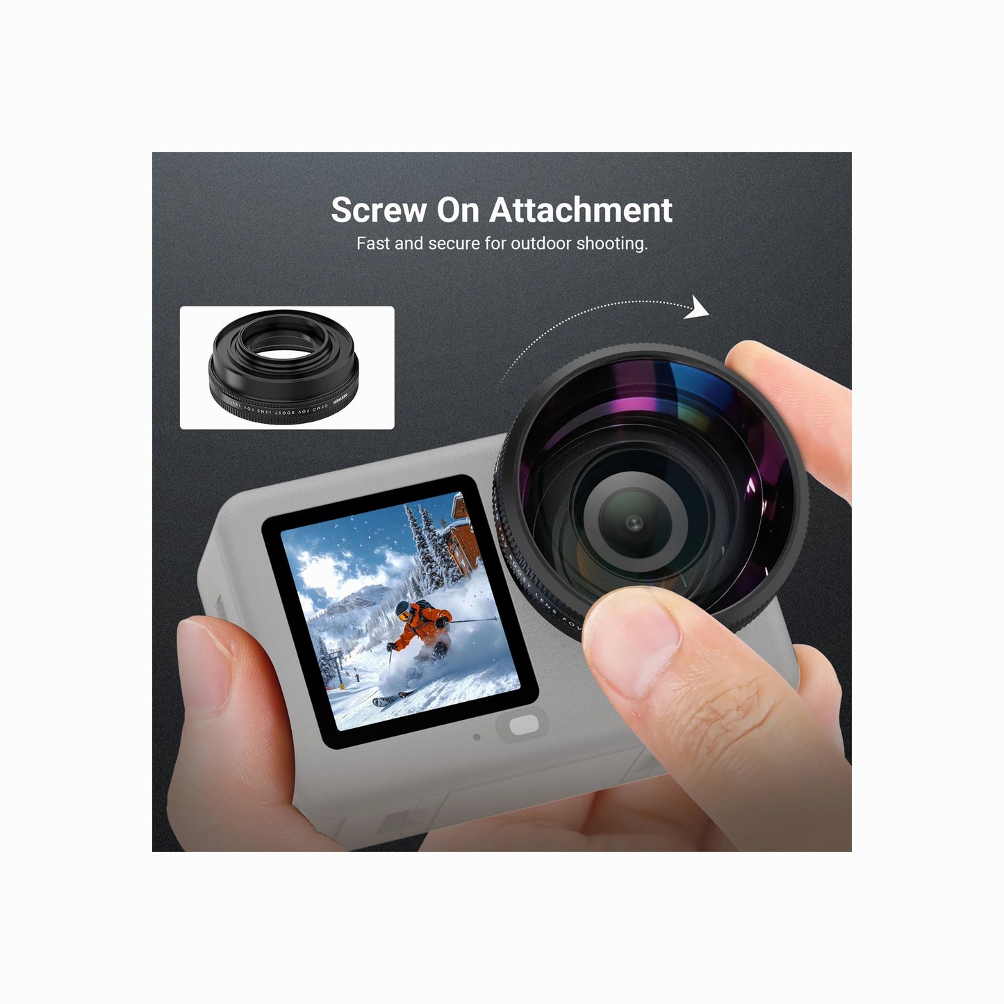 NEEWER Wide Angle Lens for DJI Osmo Action 6-FL-B52 185°