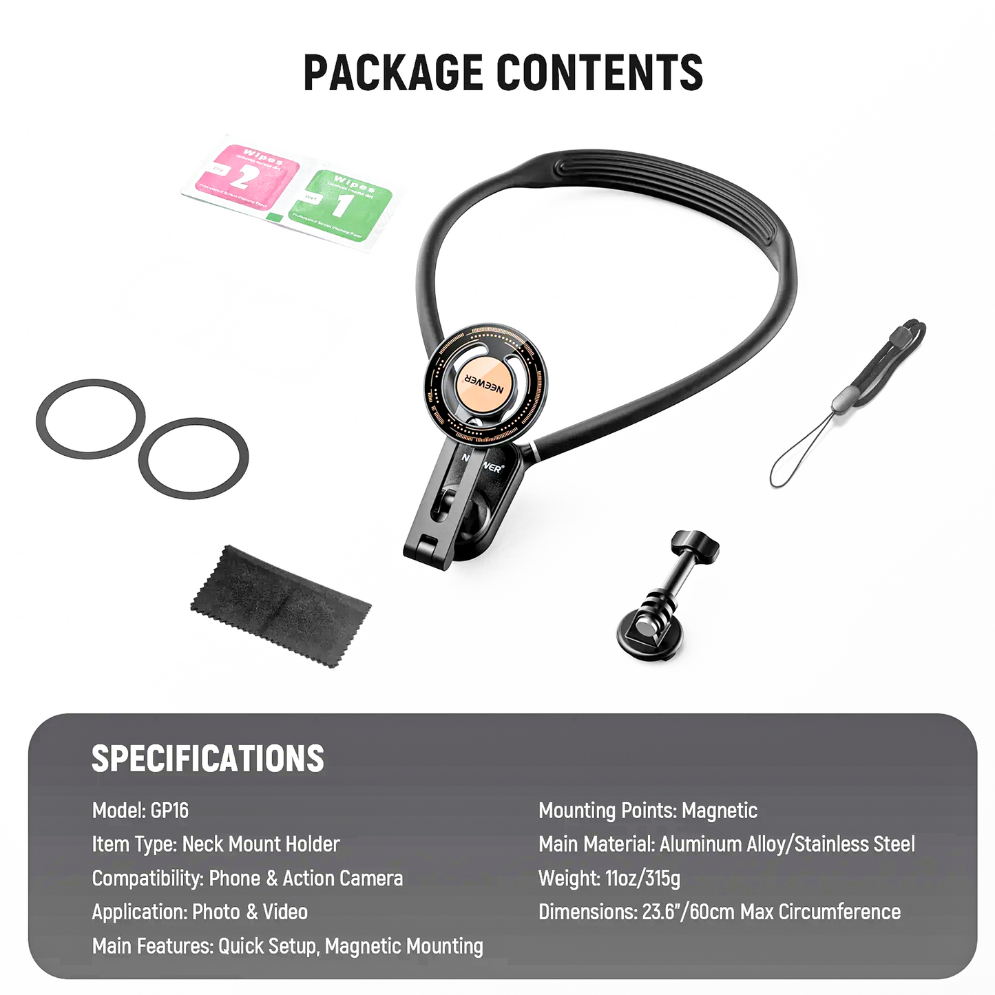 NEEWER GP-16 Magnetic Phone Neck Mount