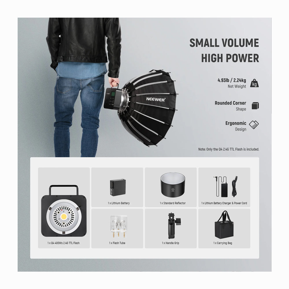 NEEWER Q4 400Ws 2.4G TTL Flash