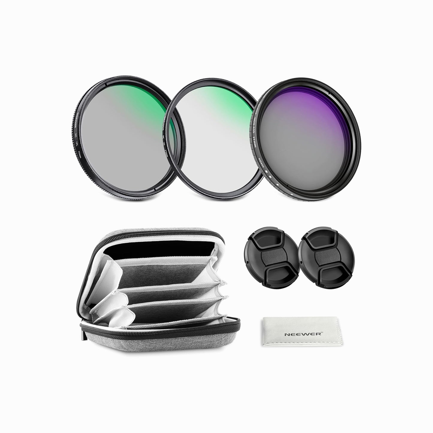 NEEWER 77mm Variable ND2-400, CPL & UV Lens Filter Kit – 3 Pack