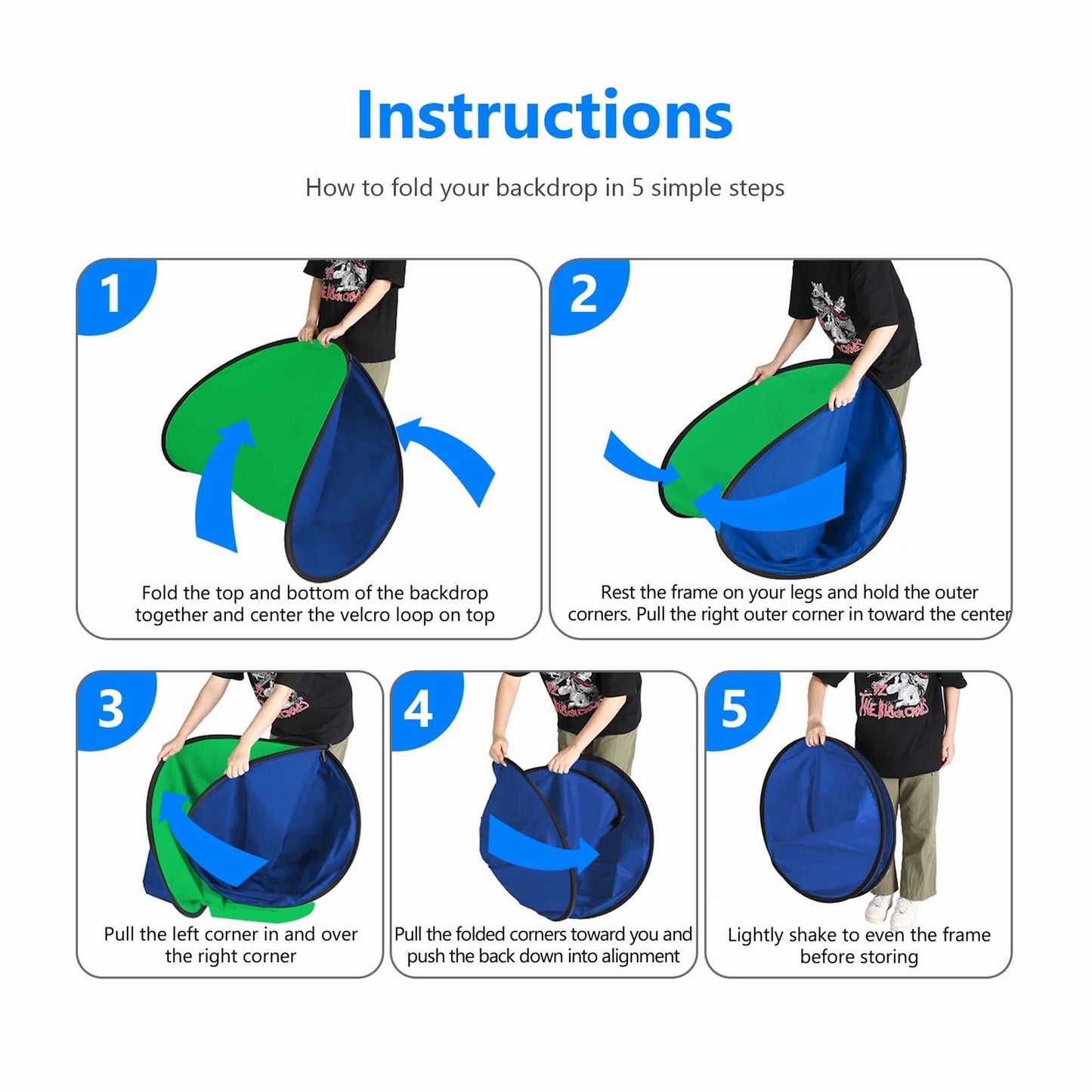 Neewer 150cm x 200cm Portable Foldable Background (Green and Blue Chromakey Board)