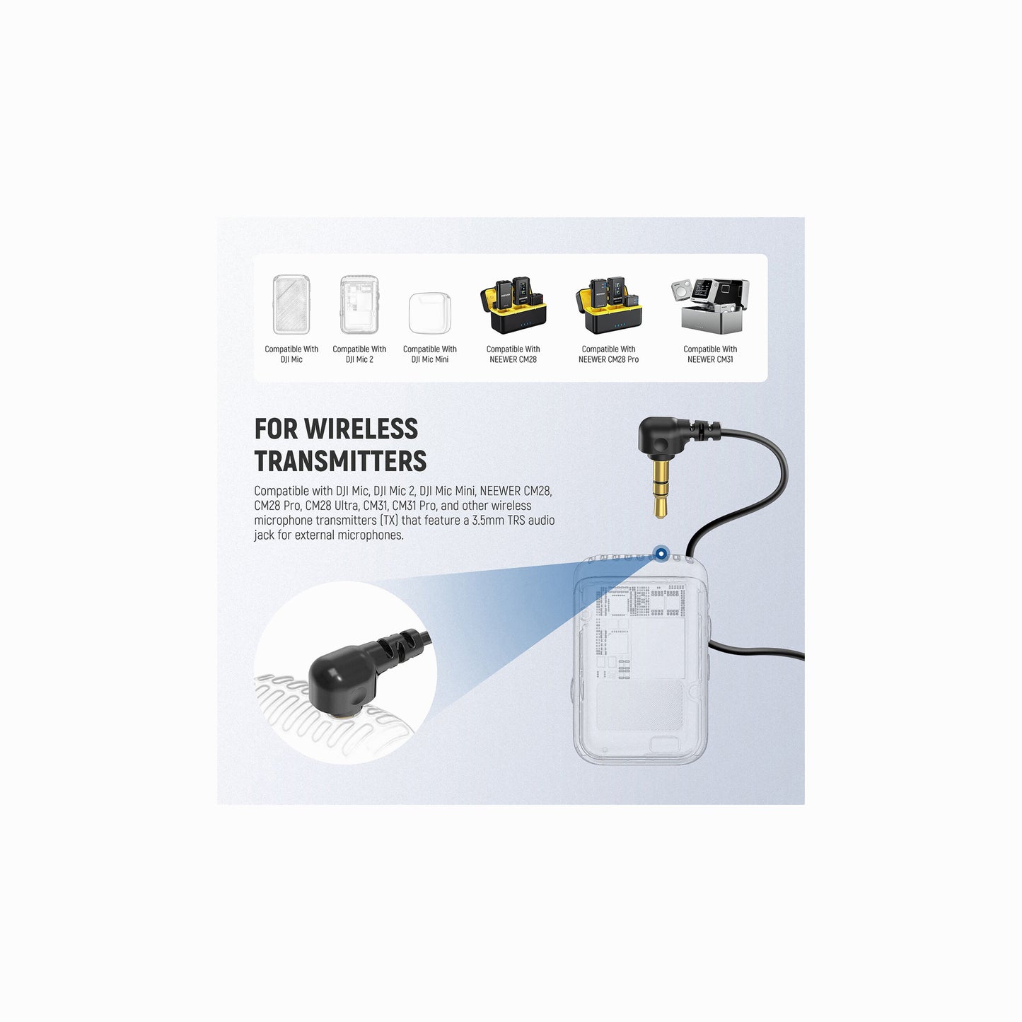 Neewer LM5 3.5mm TRS Mini Clip-On Wired Lavalier Microphone (2-Pack)
