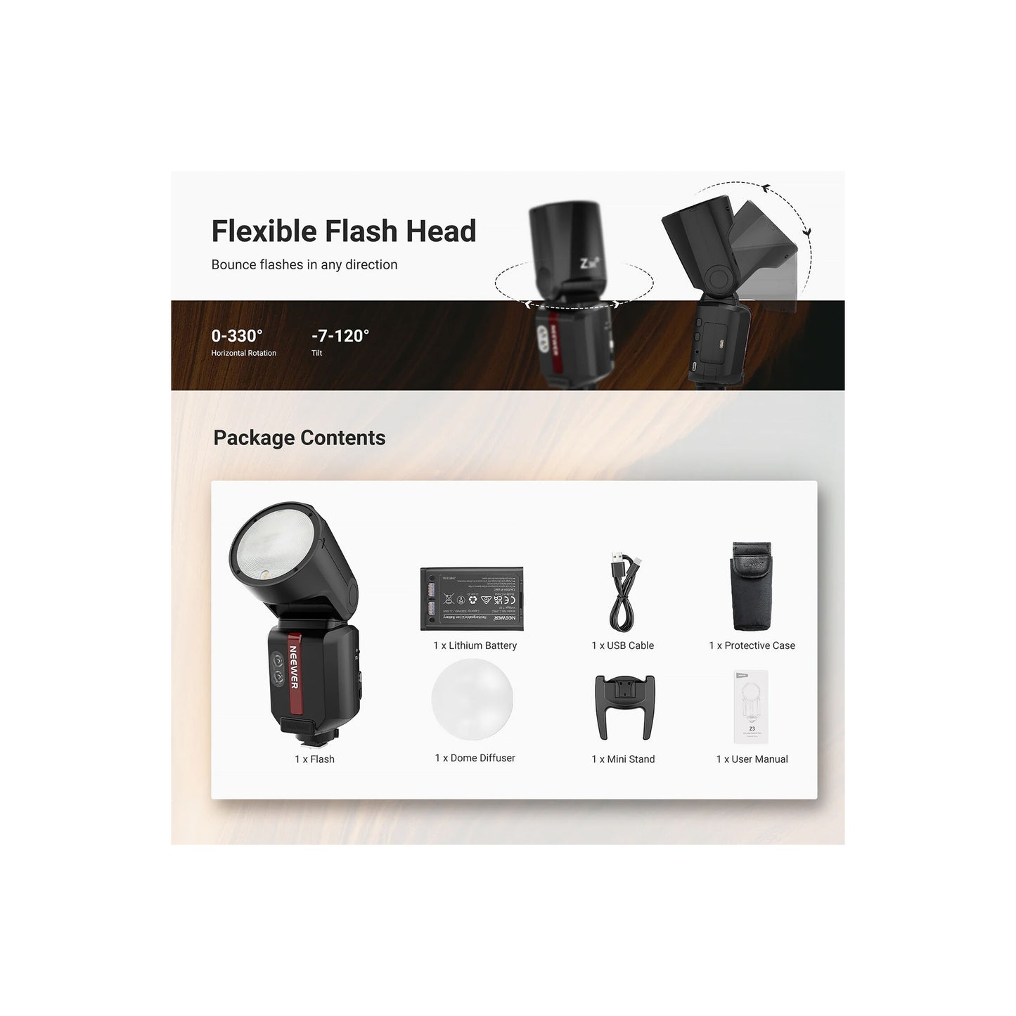 Neewer Z3R-C TTL Round Head Flash Speedlite for Canon