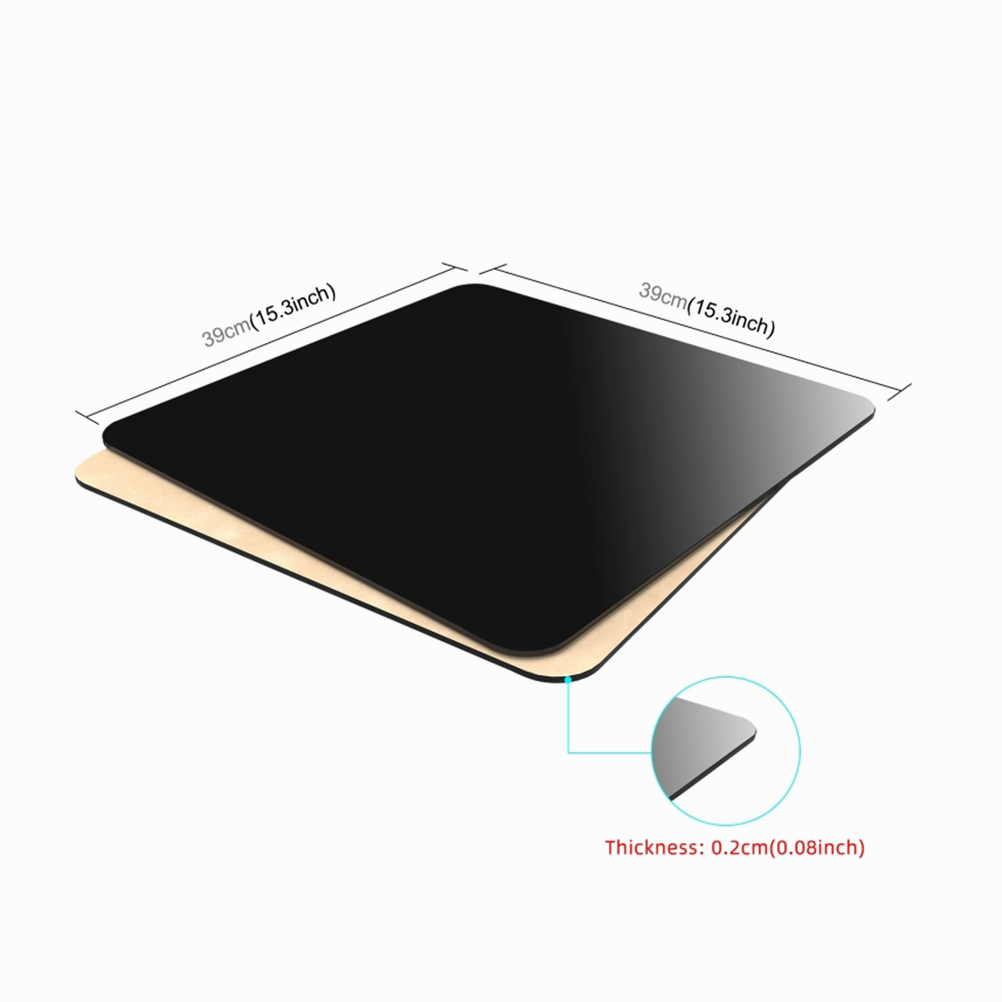 PULUZ 40cm Photography Acrylic Reflective Display Table Background Board(Black)