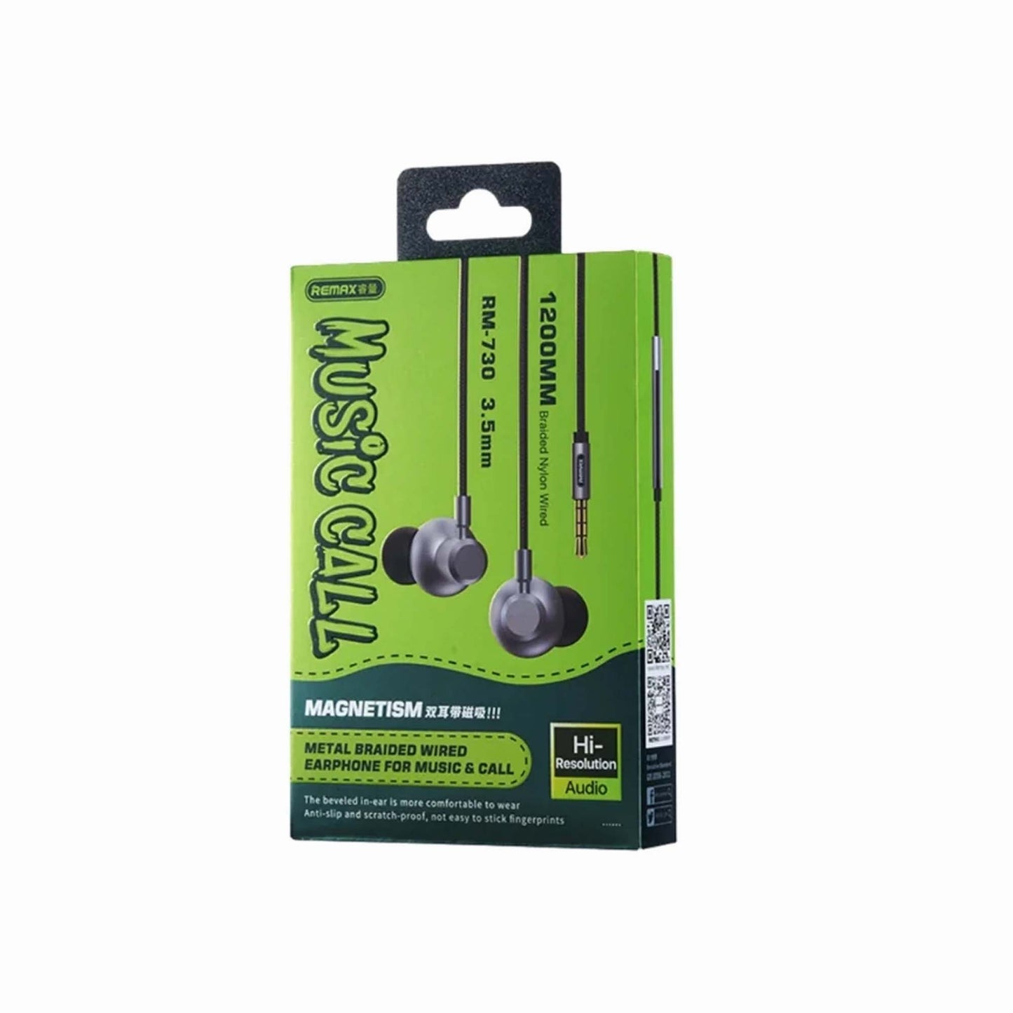 REMAX Metal Braided Wired Earphone for Music & Call RM-730 Grey