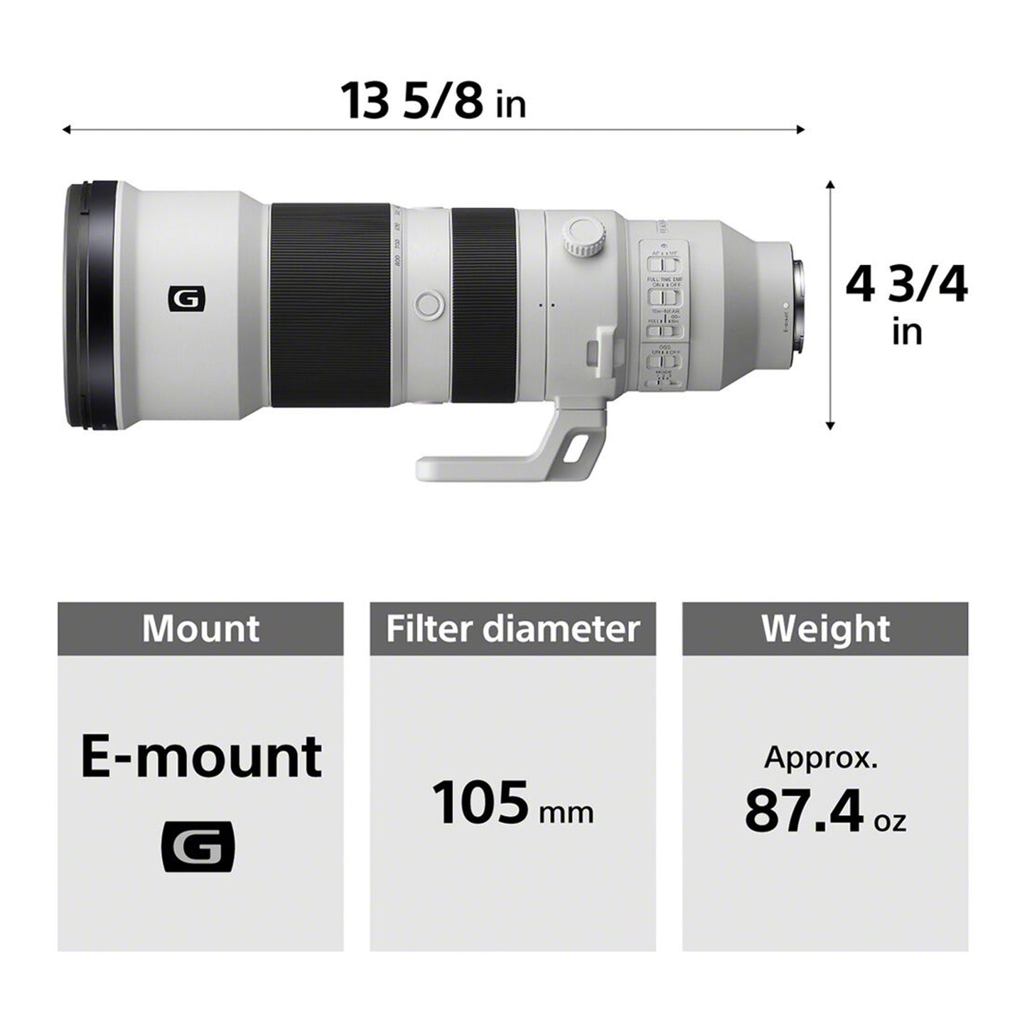 SONY FE 400-800MM F/6.3-8 G OSS LENS (SONY E) (SEL400800G)
